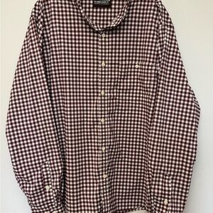 Mountain Khakis Gingham Button Down Shirt Burgundy White Classic Fit Men’s XXL